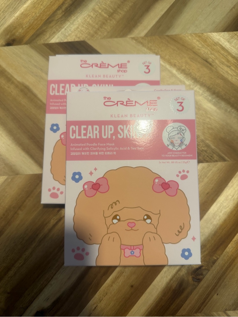 The crème shop Clear Up, Skinny Animated Poodle Face Mask – Pink